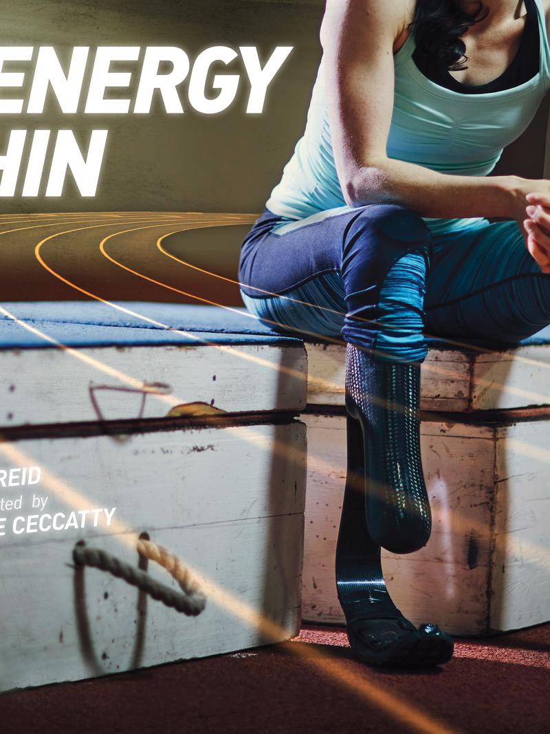 A movie poster showing a woman with a prosthetic leg