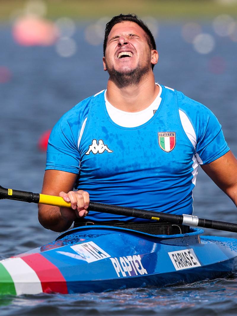 Italian Para canoeist Esteban Farias