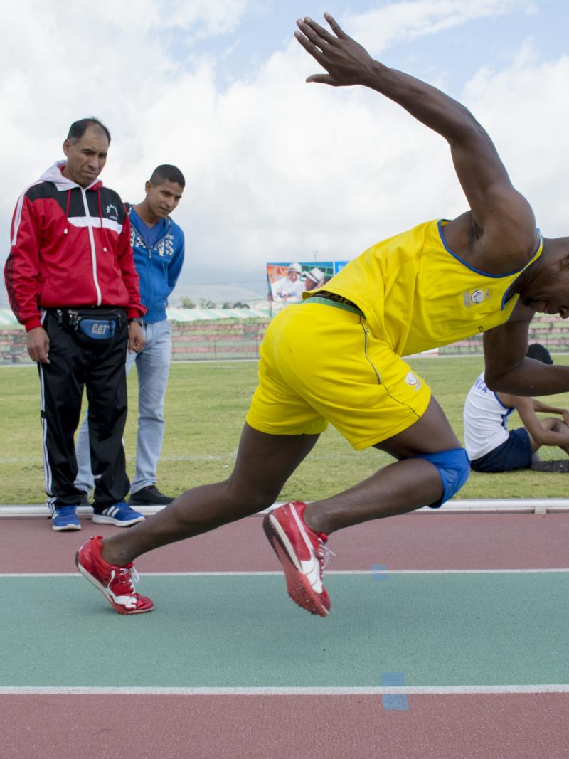 Ecuadorean Para athlete training