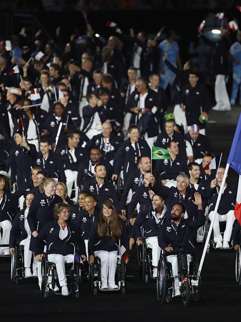 French team entering Olympic Stadium for Rio 2016 Opening Ceremony