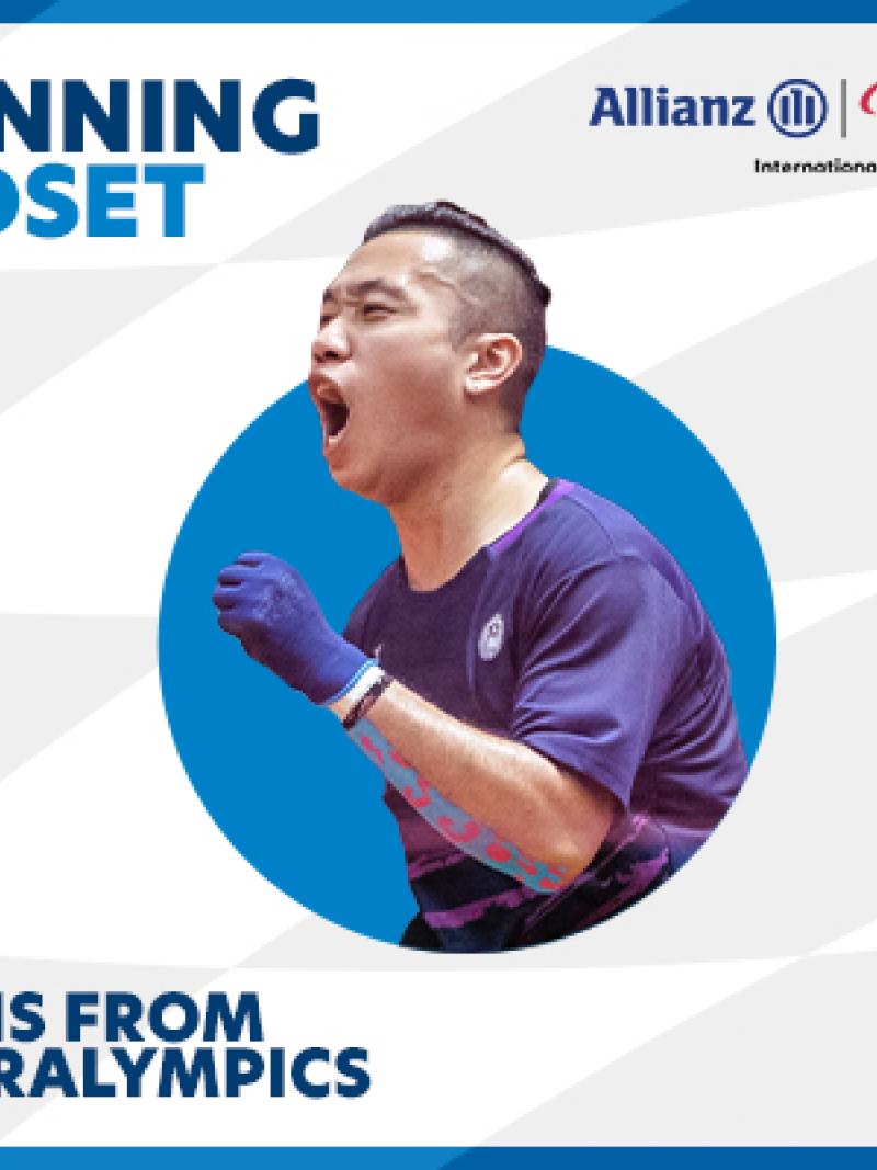 Graphic of Hong Kong athlete celebrating with branding