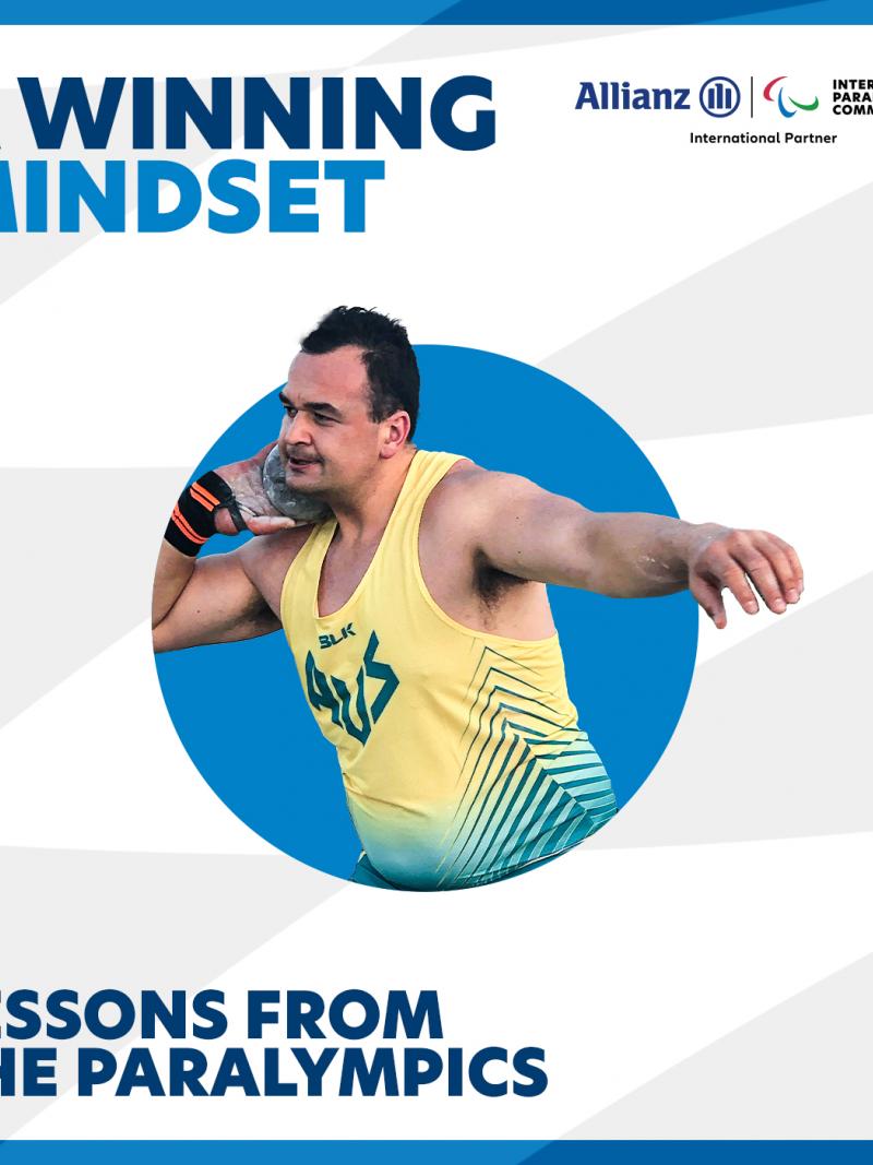 Male shot put athlete in graphic