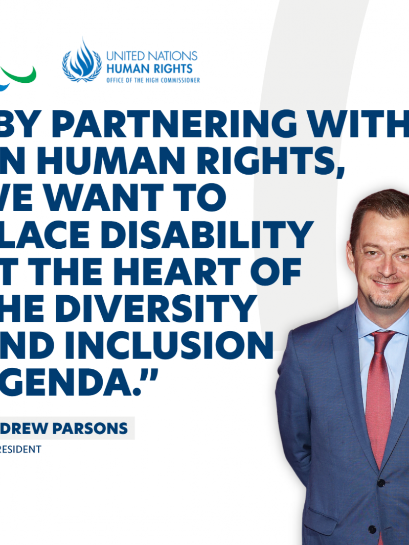 Andrew Parsons' quote on UN Human Rights partnership