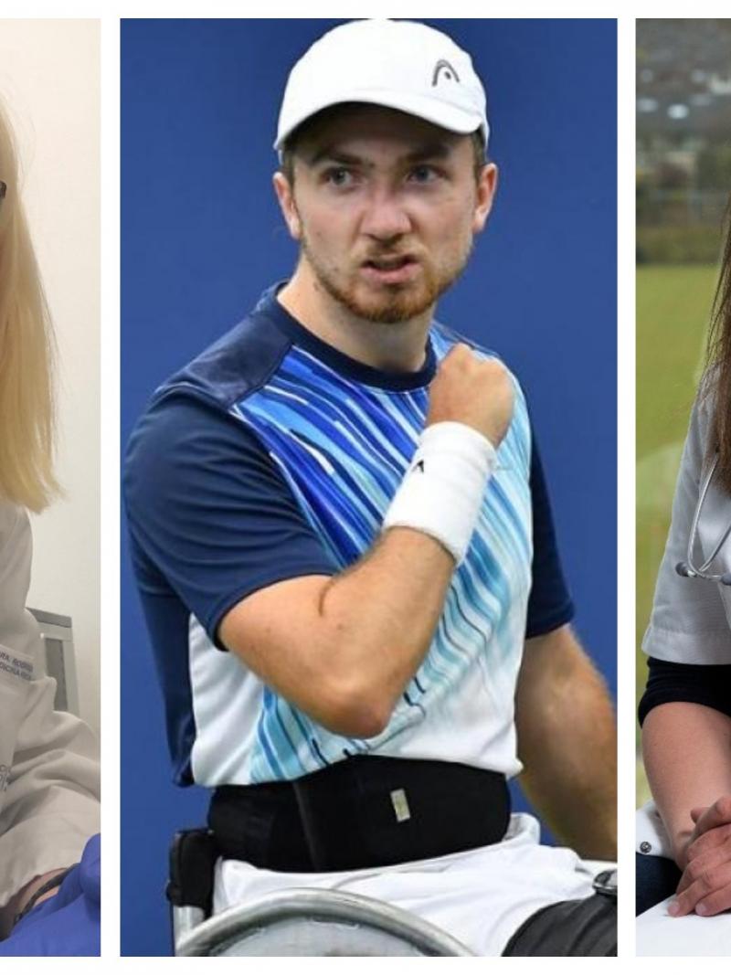 Photo collage of three Para athletes