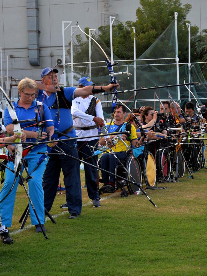 Archers practicing their shot
