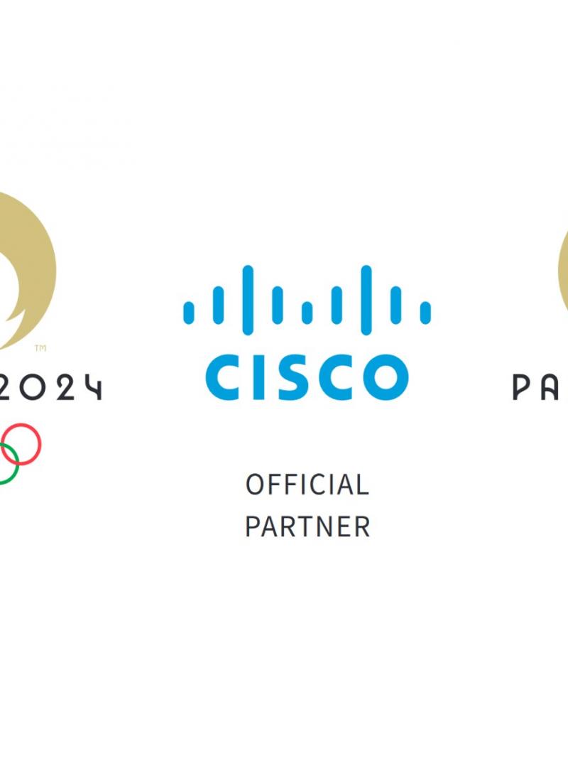 Cisco logo with Paris 2024 logo