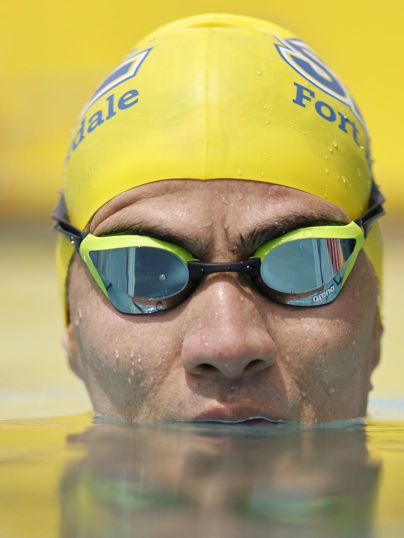 Mohammad Abbas Karimi emerges from the water