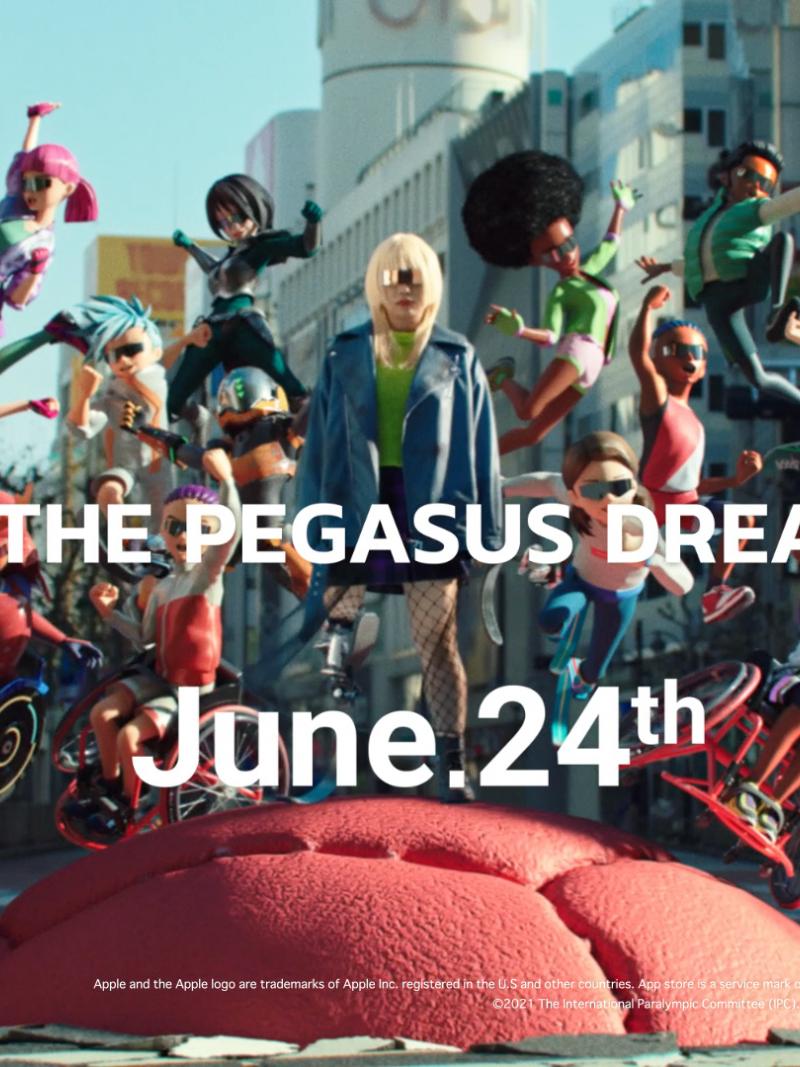 Promotional image of The Pegasus Dream Tour with a girl standing with avatars surrounding her