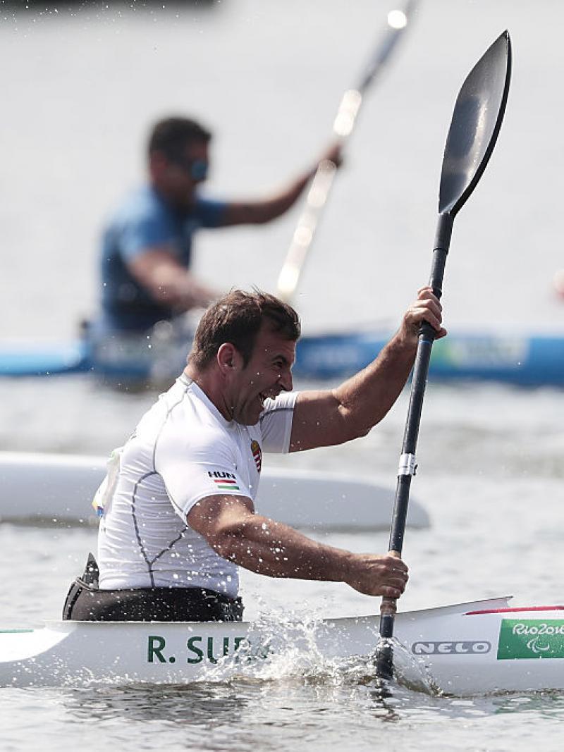 Man paddles in a kayak