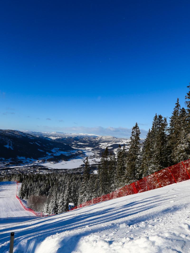The view of a ski slope in Lillehammer, Norway