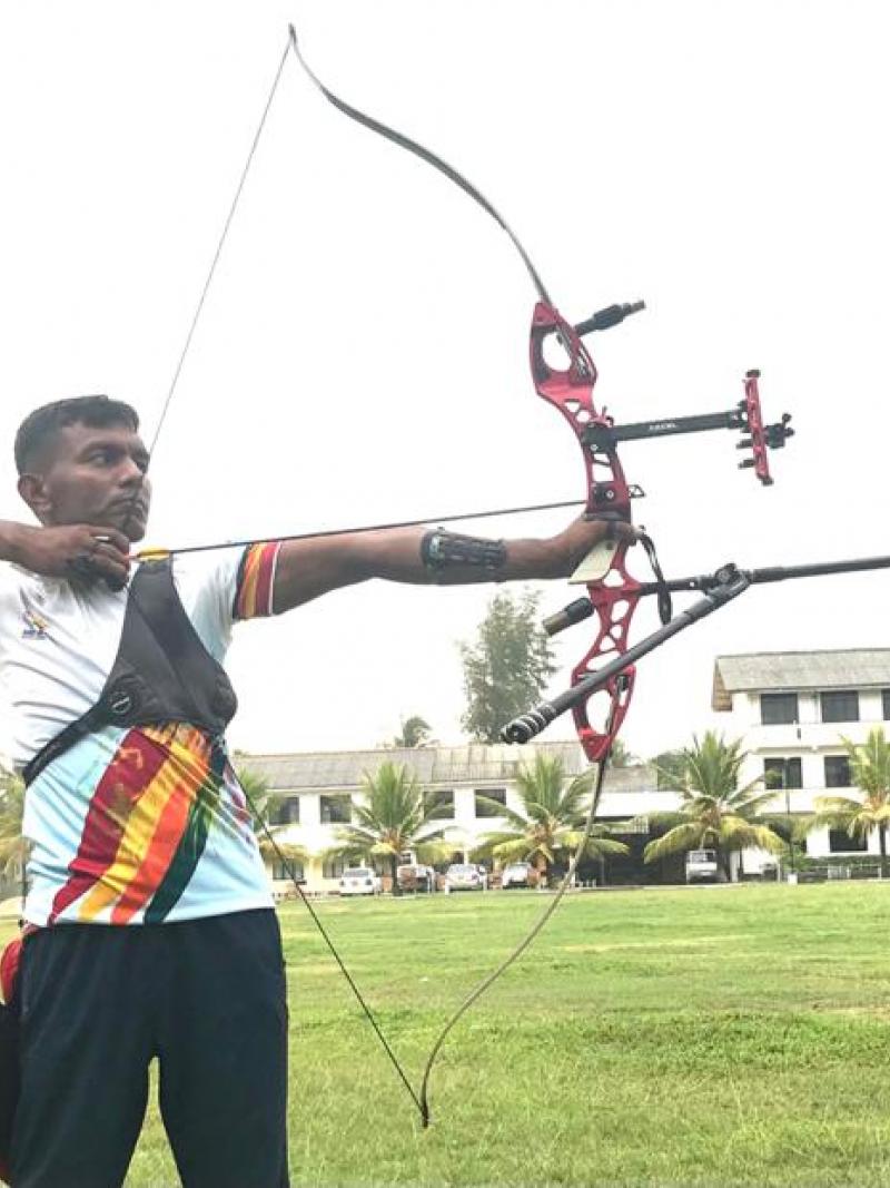 Sampath Bandara during a training session