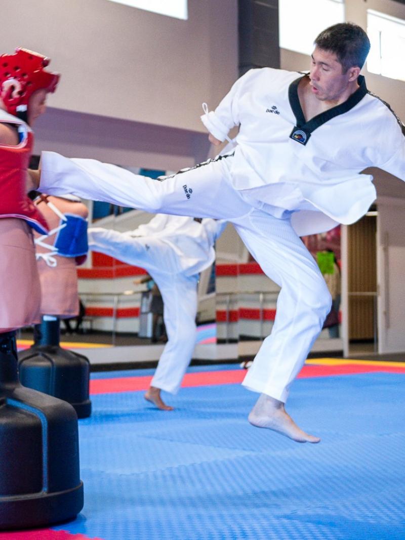 KICKING FOR GLORY: Nurlan Dombayev during a training session ahead of the Tokyo 2020 Paralympic Games.