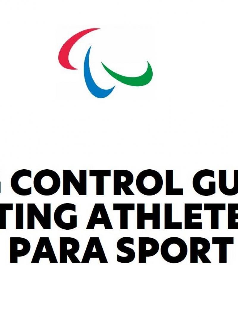 A banner about the IPC Doping Control Guide for Testing Athletes in Para Sport