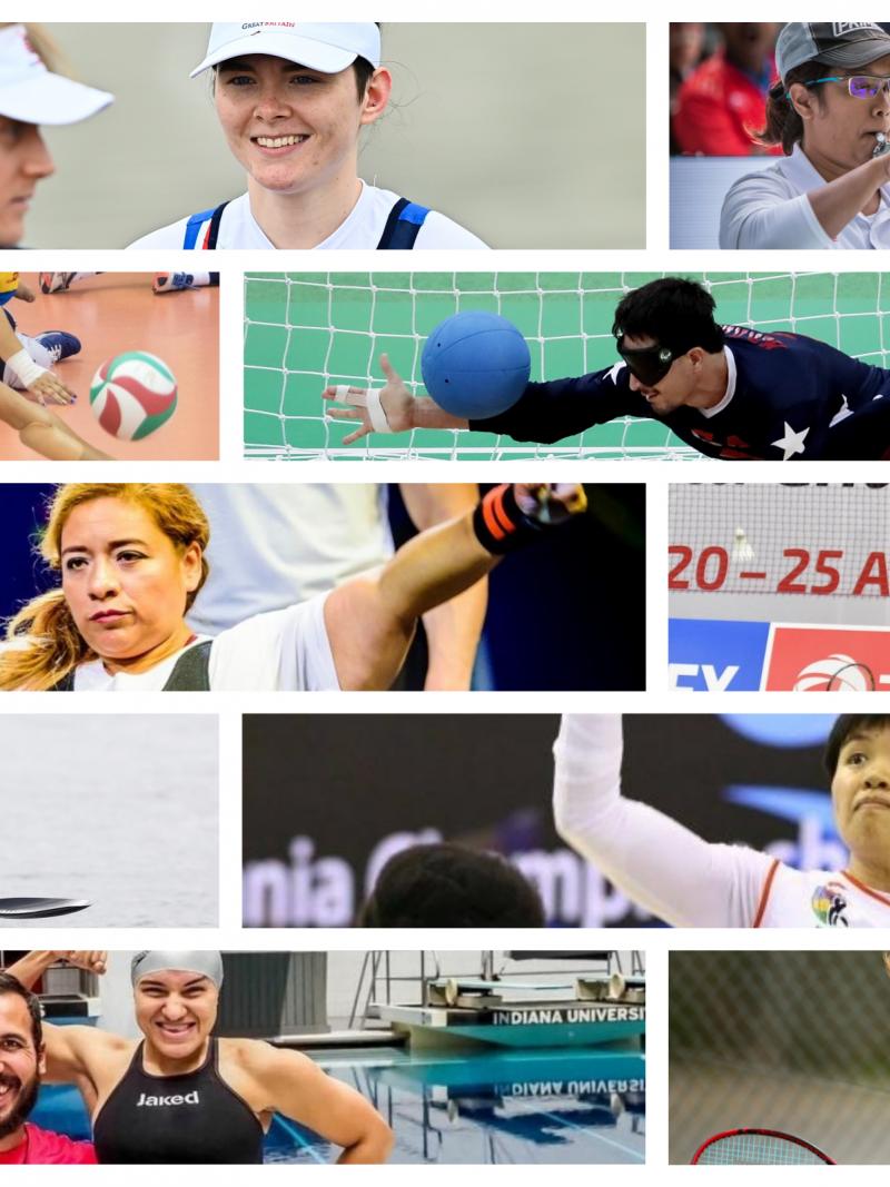 Collage with 10 photos of Para athletes