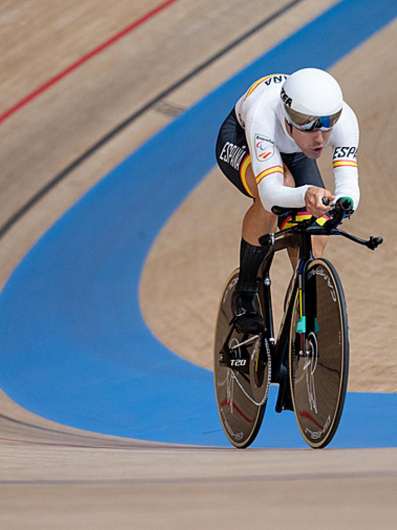 Spain's Alfonso Cabello Llamas in action at the Izu Velodrome