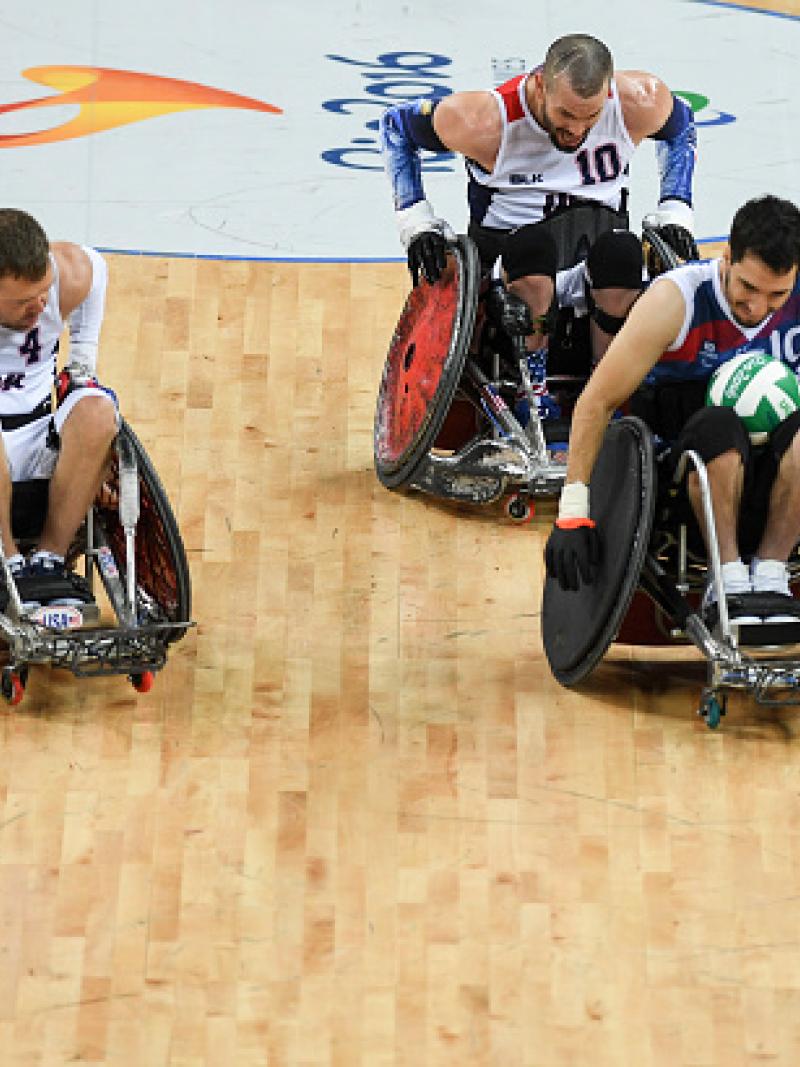 Alexandre Bento Anastacio of France and Adam Scaturro and Josh Wheeler of USA at Rio 2016