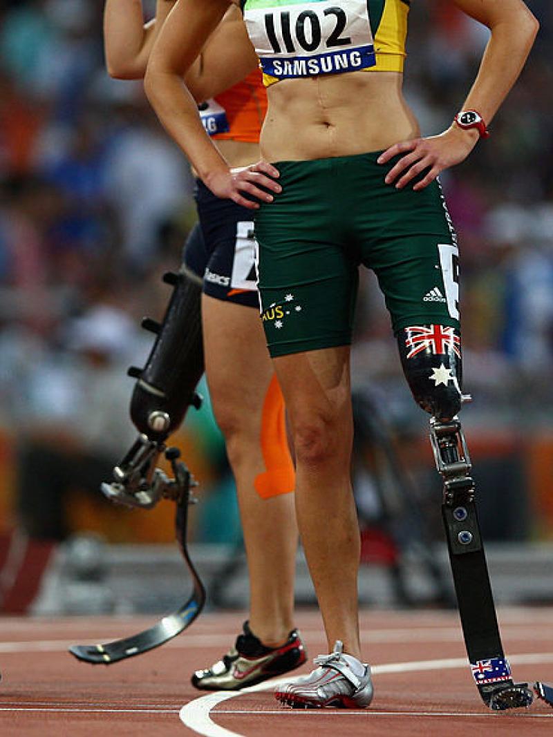 A general view of Blades in the Women's 100m T42 Para athletics event at the National Stadium during the 2008 Paralypic Games in Bejing, China.