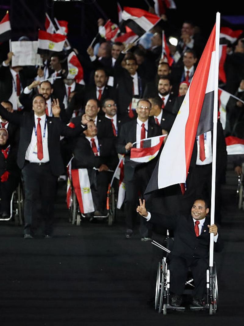 Team Egypt enters stadium during Opening Ceremony