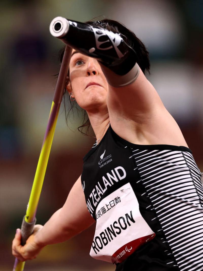 EN ROUTE TO GLORY: Holly Robinson of New Zealand throws for gold in the women's javelin - F45 at the Tokyo 2020 Paralympic Games.