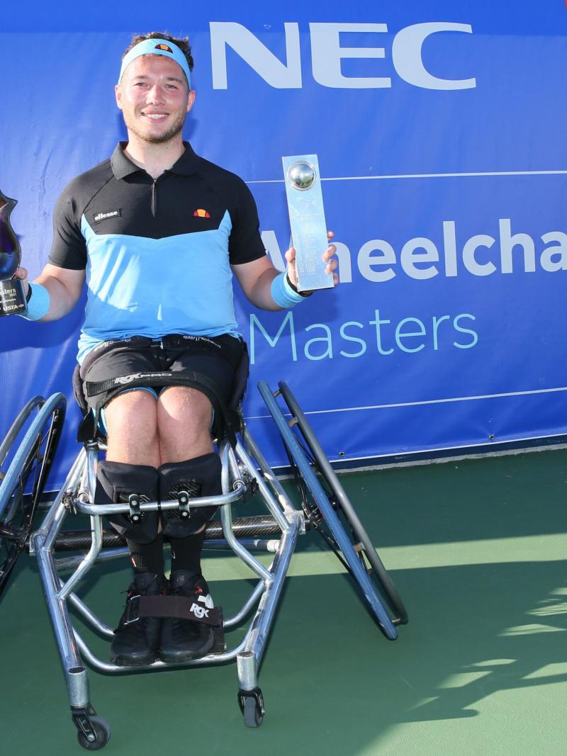  THE CHAMP: Alfie Hewett poses with the single title.