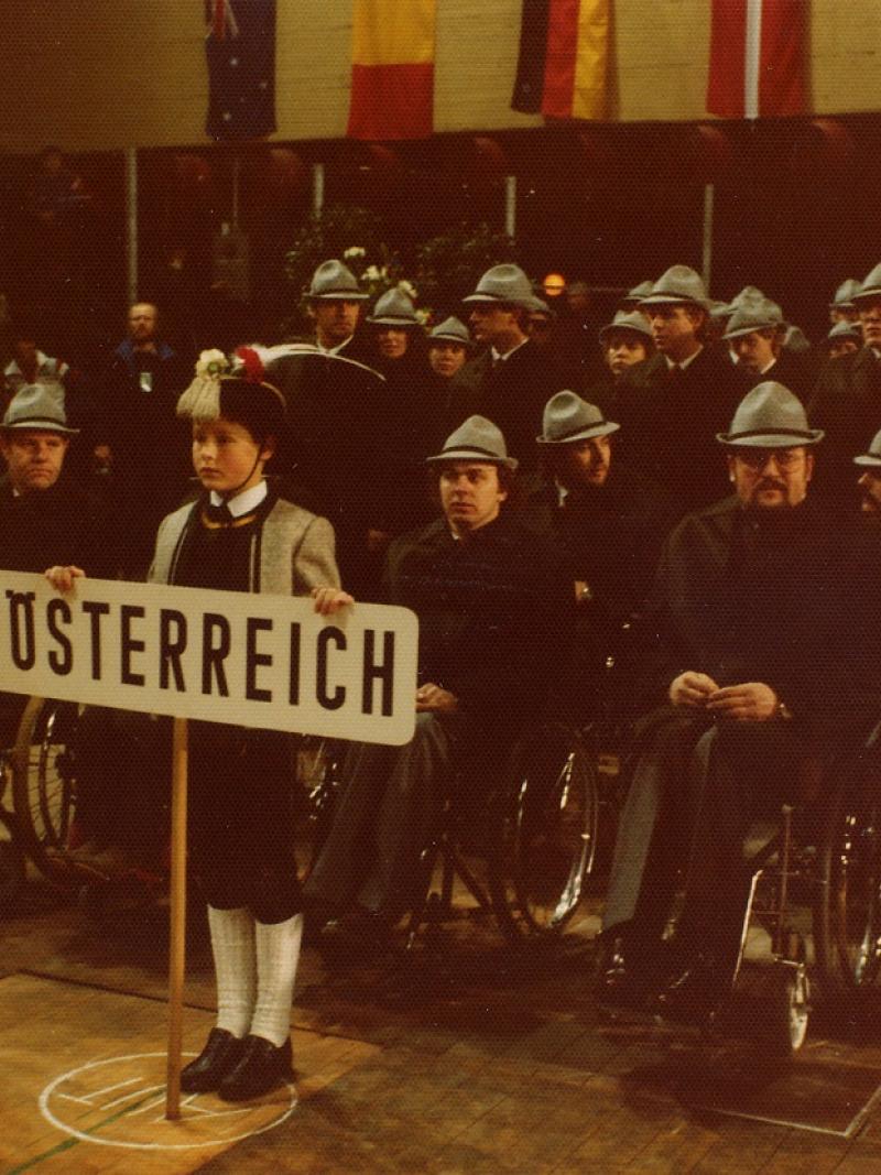 Host Austria during the Opening Ceremony of the 1984 Paralympic Winter Games.