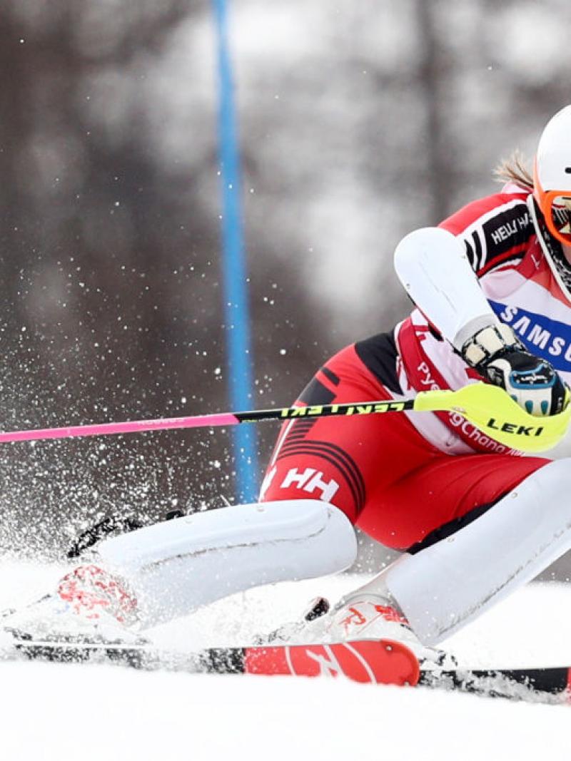 Canada’s Mollie Jepsen competes in the Women's Standing Slalom at the 2018 PyeongChang Paralympic Games. 
