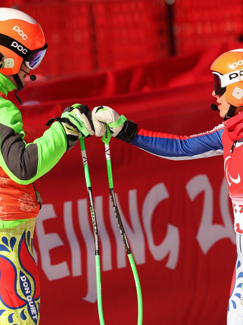 Henrieta Farkasova and guide Martin Motyka