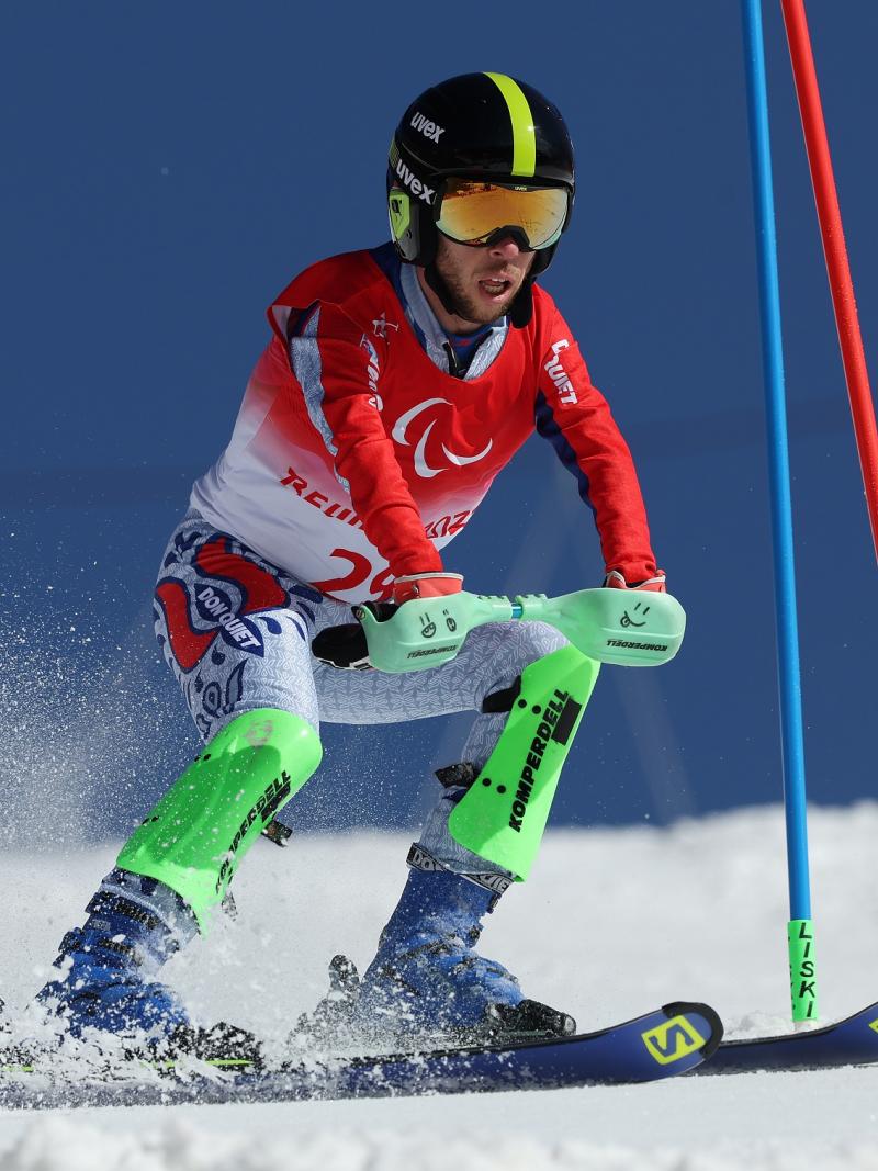 Slovakian Para Alpine skier Martin France in action