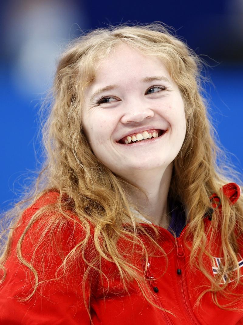 Norwegian Wheelchair Curling player Mia Sveberg smiles