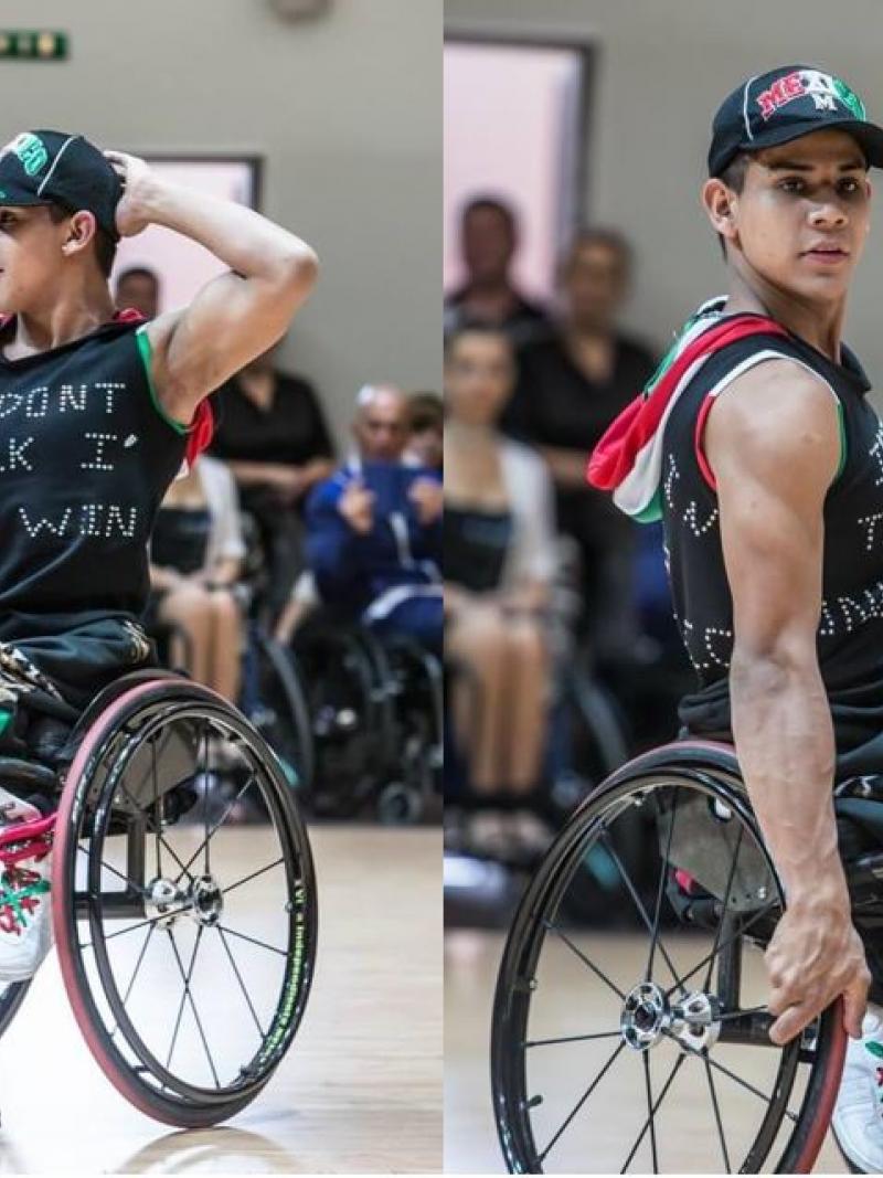Image of a male Para dancer in his wheelchair