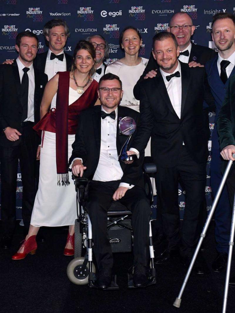 Representatives of the International Paralympic Committee and International Disability Alliance celebrate winning International Campaign of the Year award.