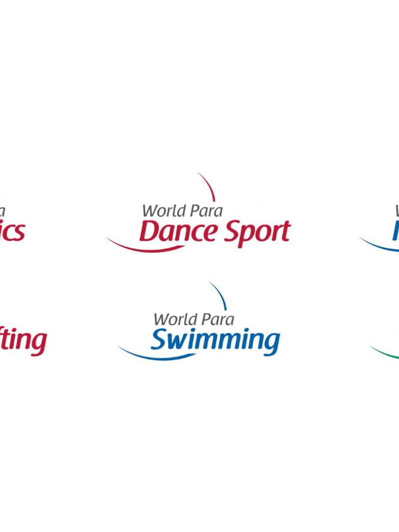 The wordmarks of the six World Para Sports