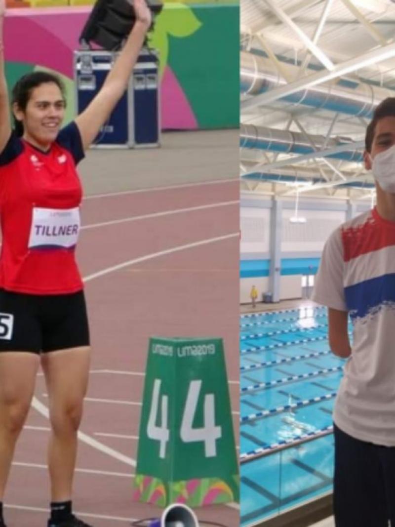 ara athletes (L) Melissa Nair Tillner Galeano with her guide and (R) Rodrigo Hermosa will represent in Paraguay's debut Games at Tokyo.