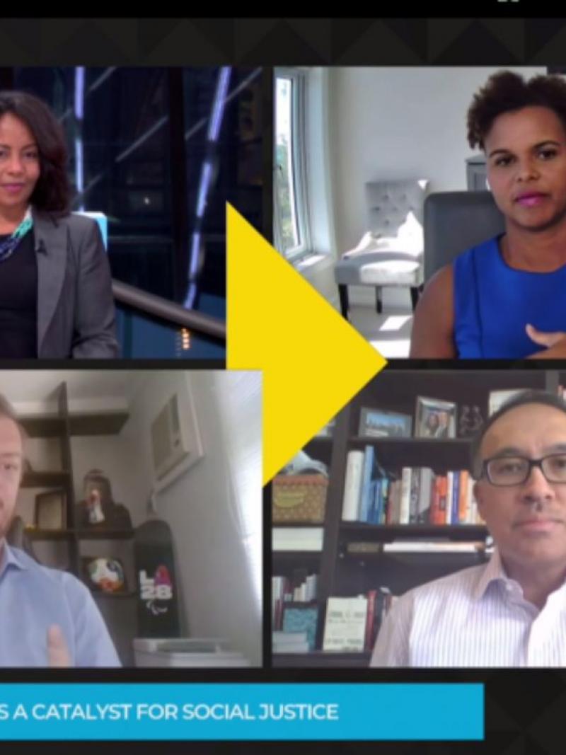 Screenshot of four-person panel