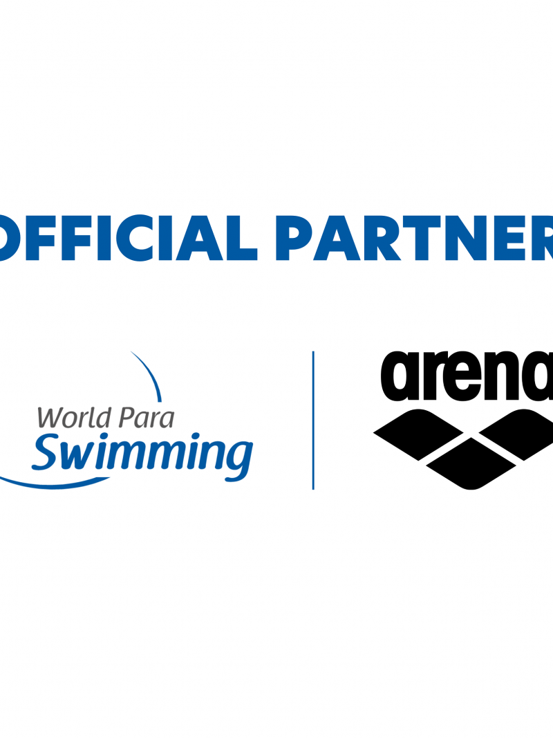 The logos of World Para Swimming and Arena