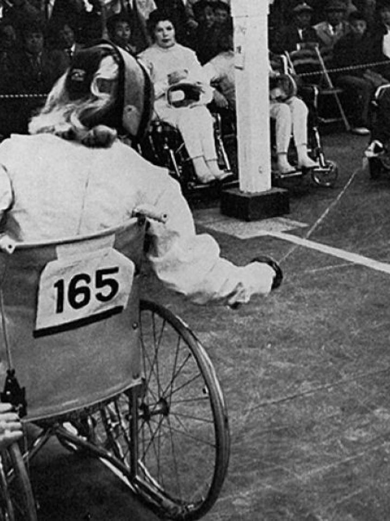 Wheelchair fencing at the Tokyo 1964 Paralympic Games.