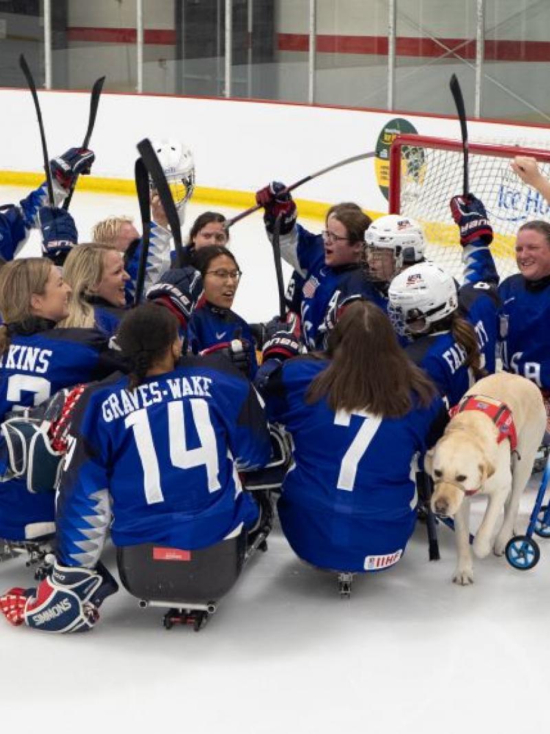 Team USA celebrate after retaining their title beating Canada