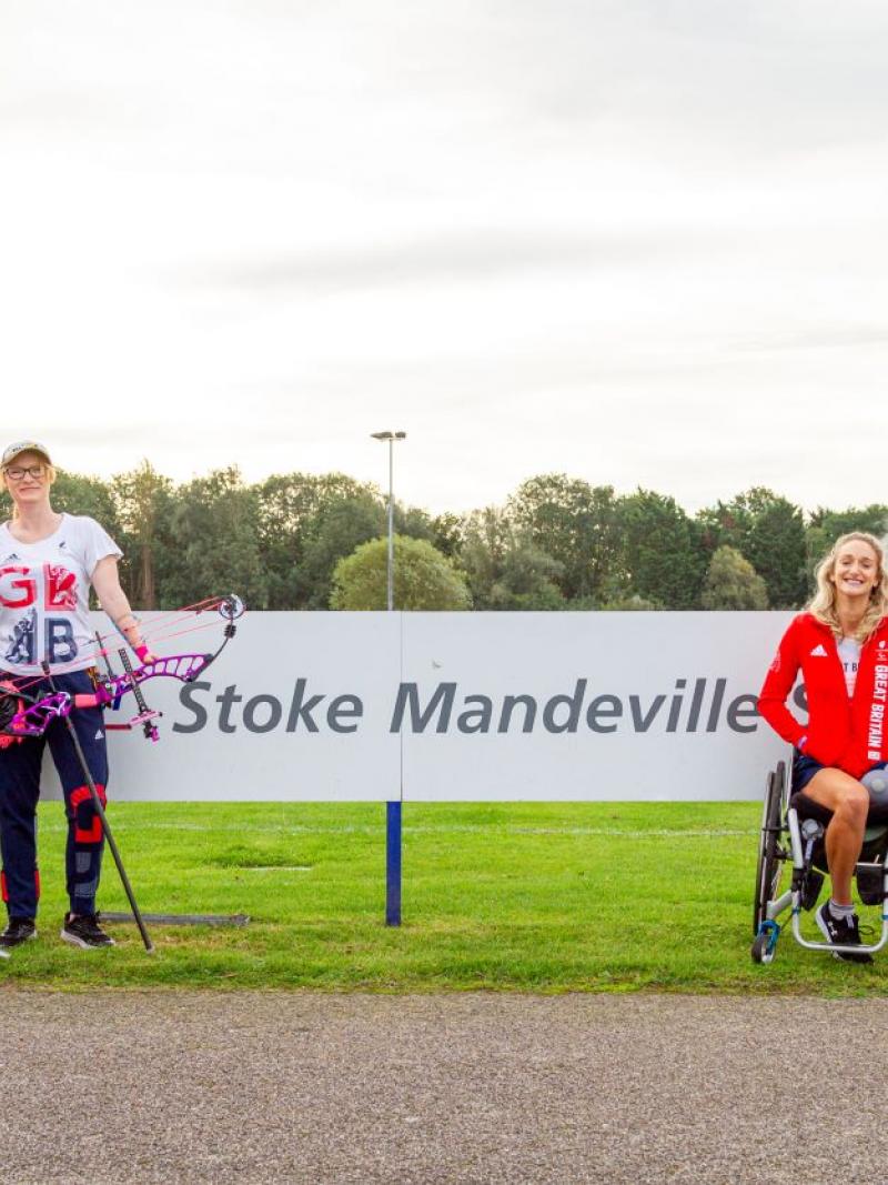 Para athletes at Stoke Mandeville Stadium
