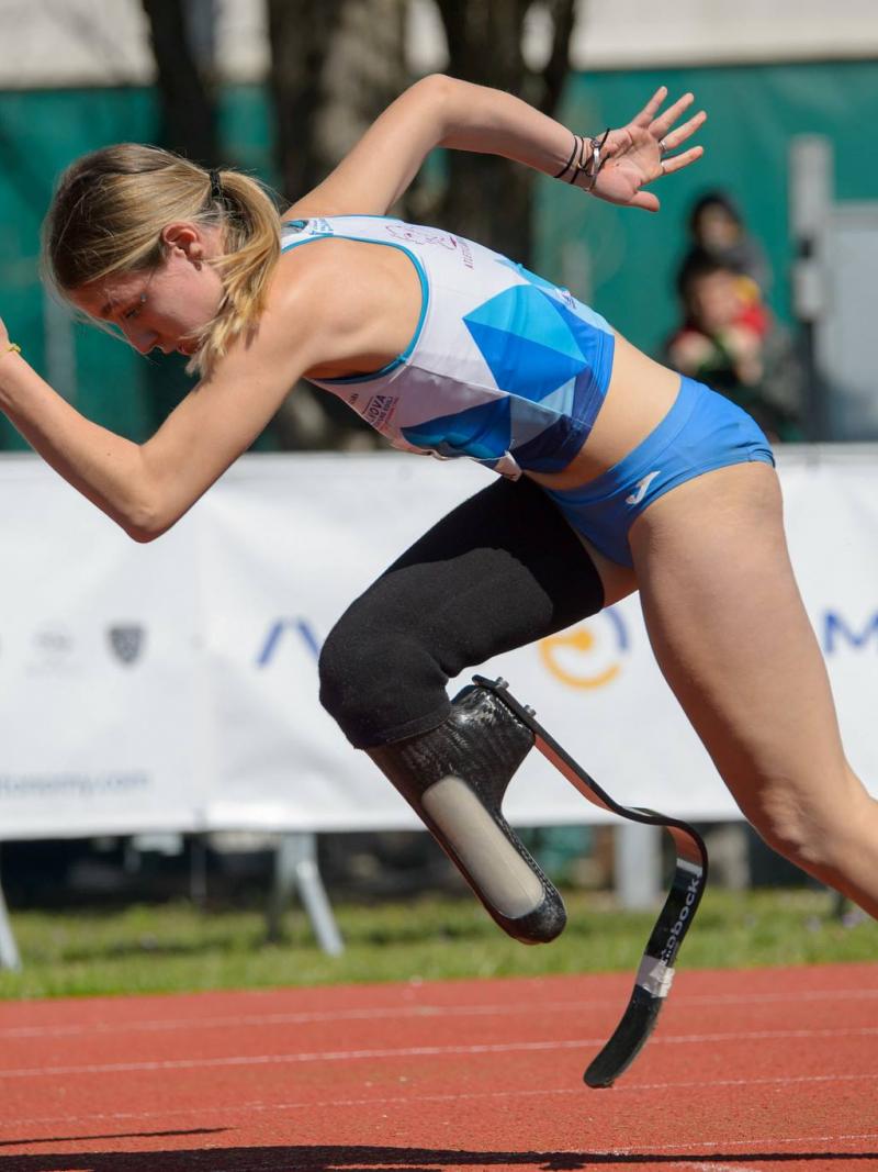 A track athlete in action