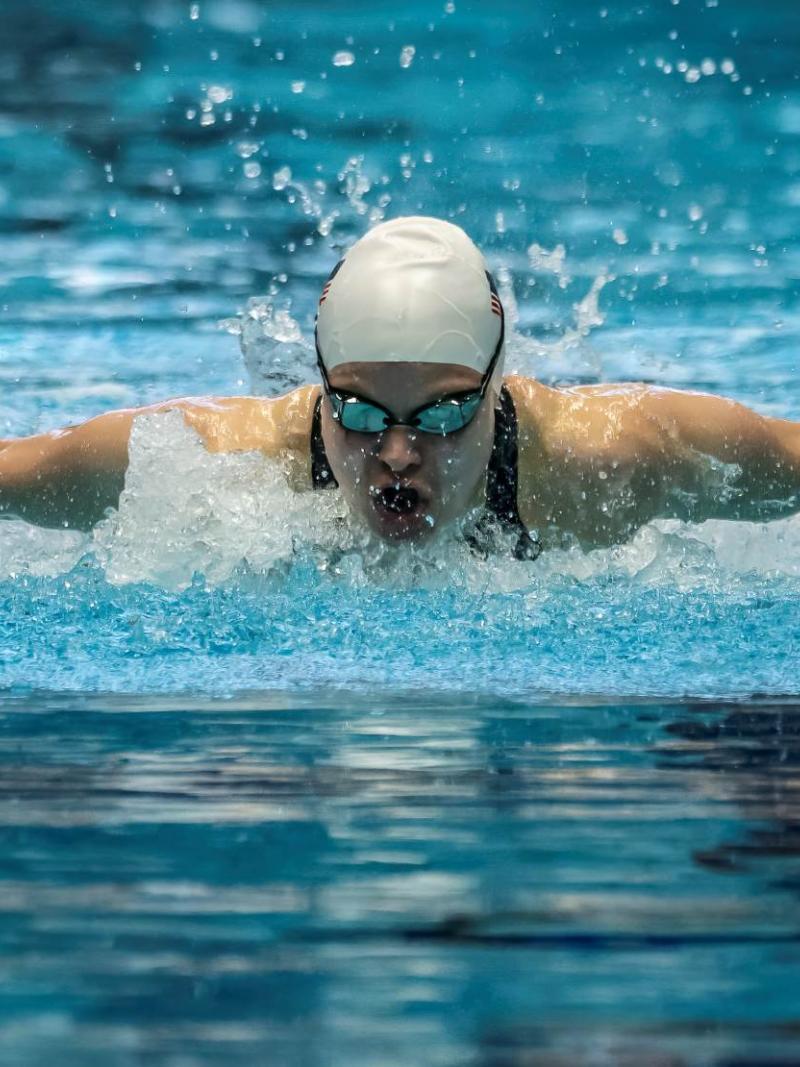 A swimmer in action