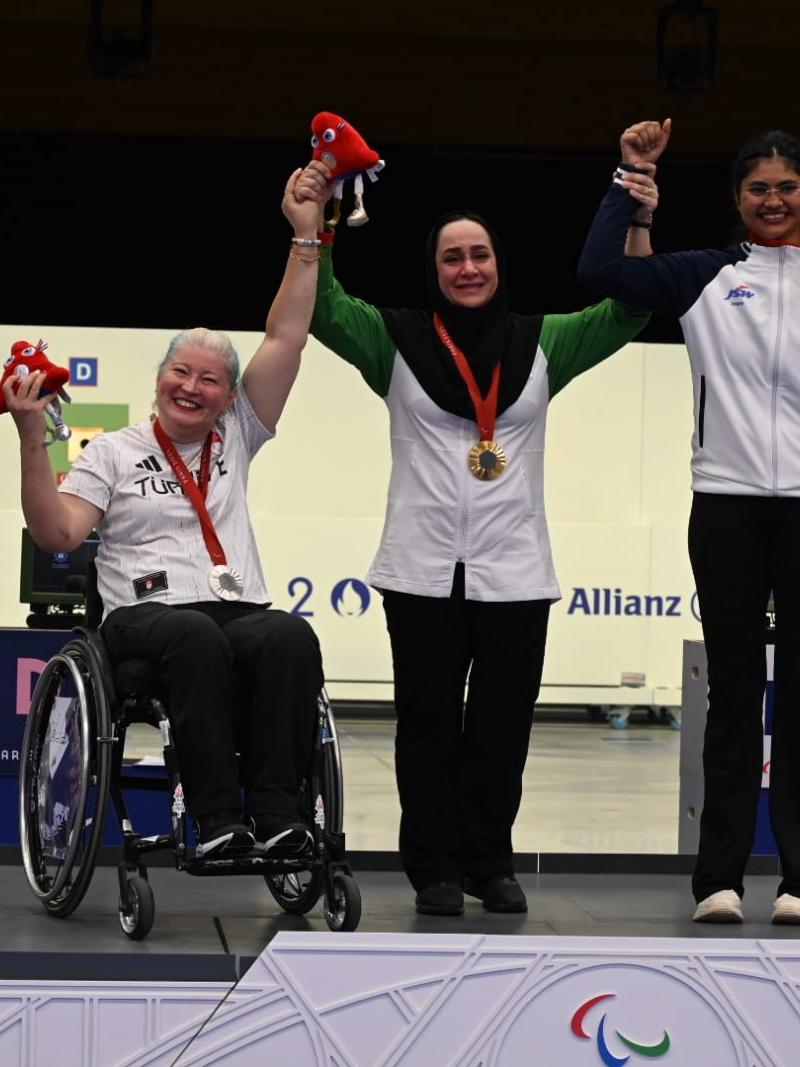 Athletes on the podium
