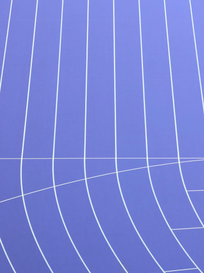 The finish line of the purple track of Stade de France 