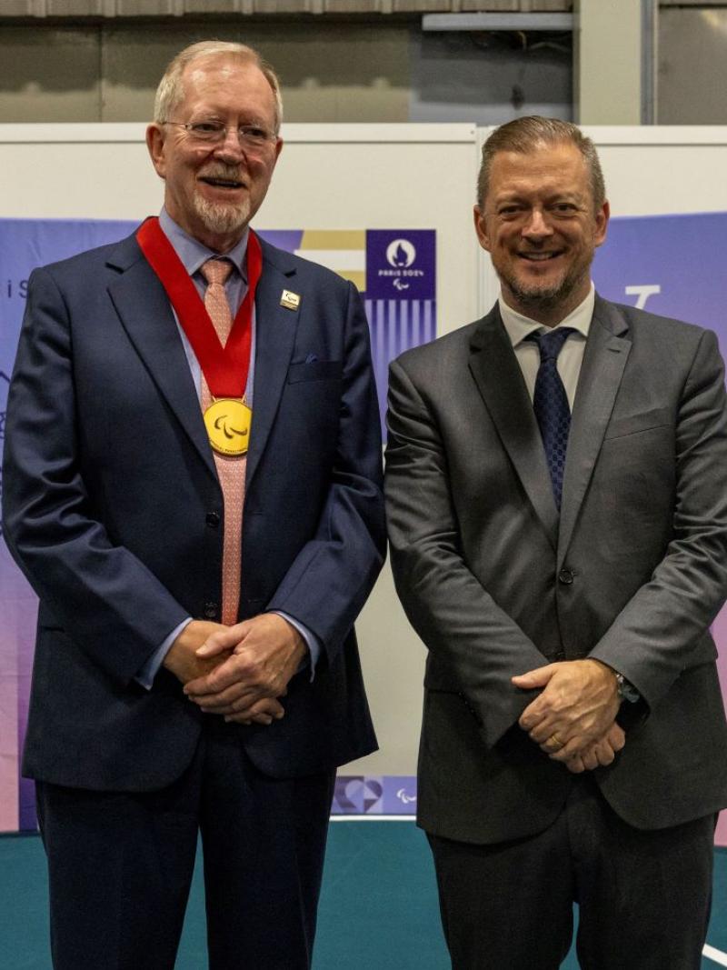 David Hadfield and Andrew Parsons smiling together at the camera