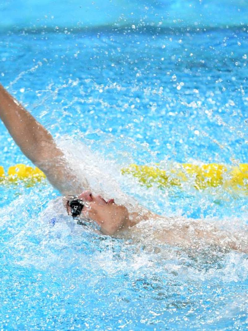 A swimmer in action