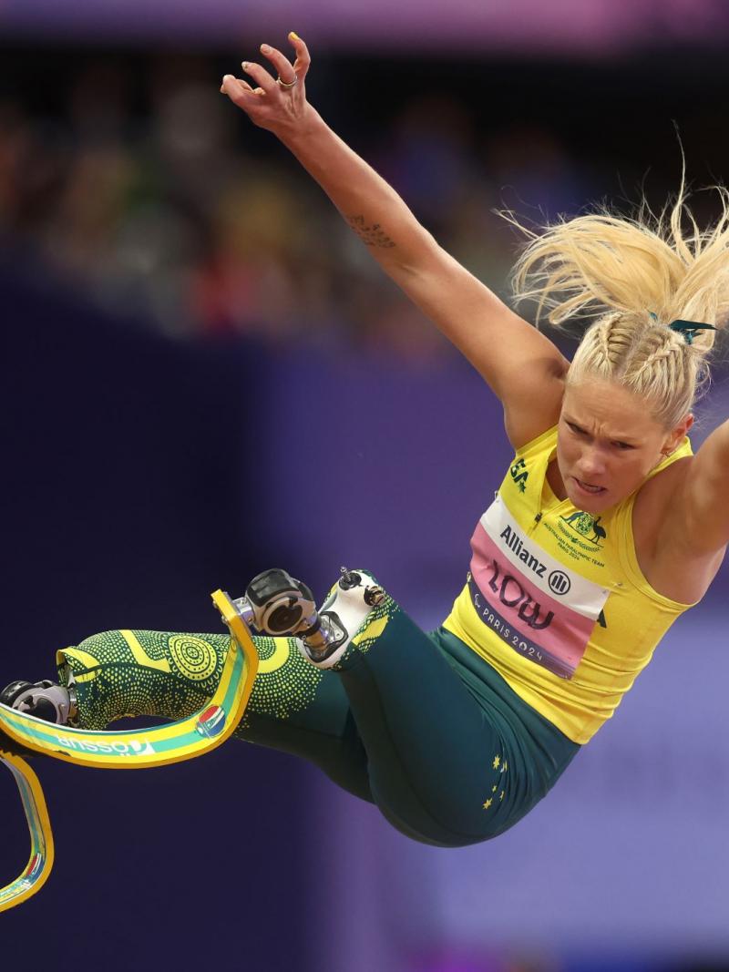 A long jumper in action