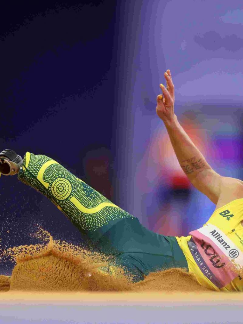 A long jumper in action