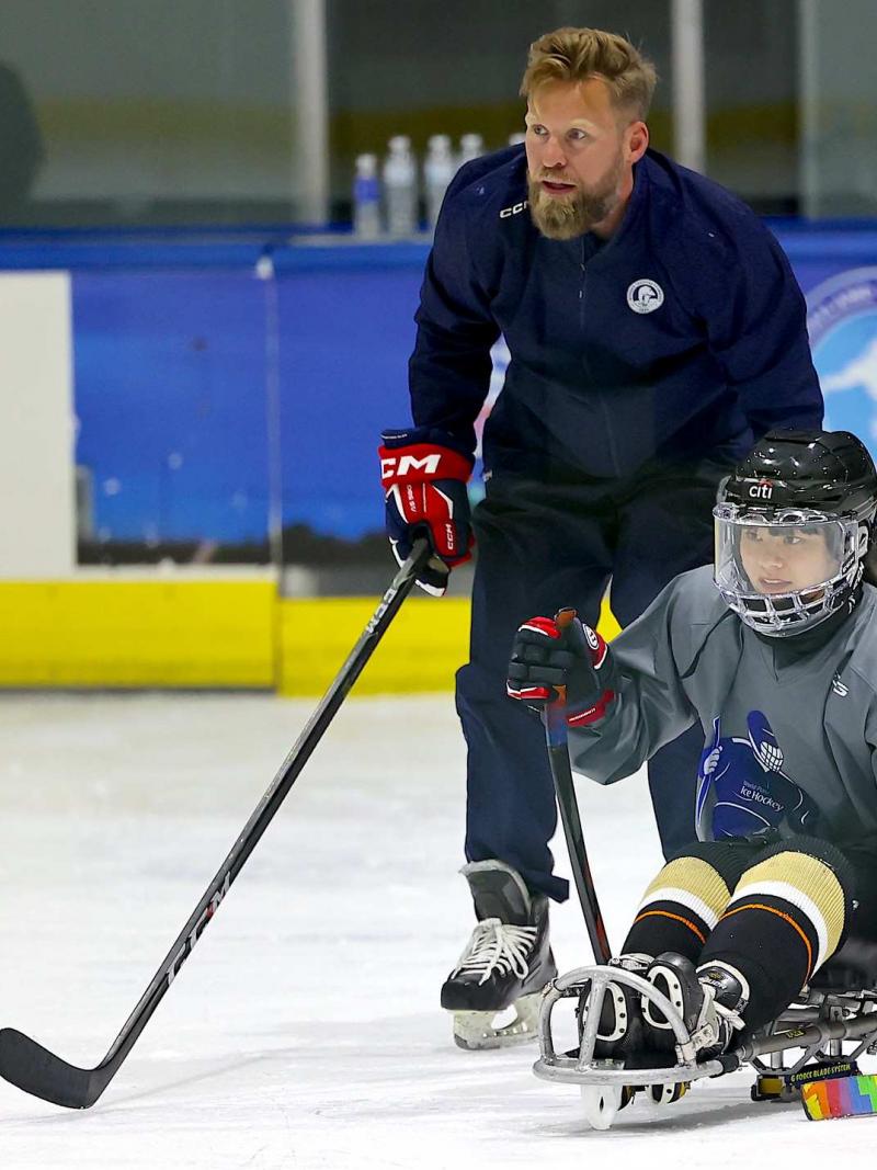 A player at a camp