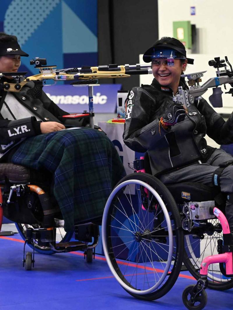 Athletes on the shooting line