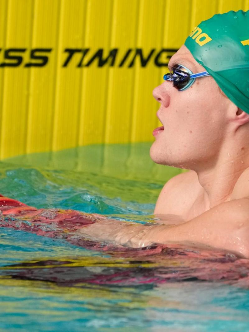 An athlete at the finish line