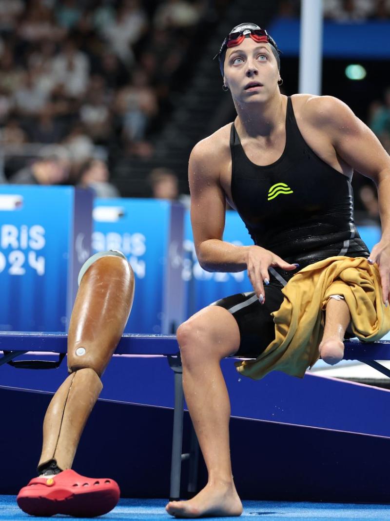 An athlete after her race